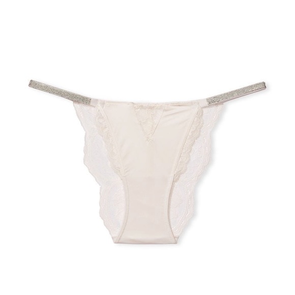 Victoria’s Secret Lace Cheeky Shine Rhinestones Strap Panty XXL - Picture 3 of 13